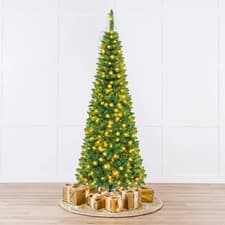 Image of 4/5/6/7ft Christmas Tree with Lights Prelit Xmas Artificial Bushy Party Decor UK
