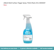 Image of 2Work Multi Surface Trigger Spray 750ml (Pack of 6)2W04587