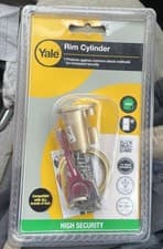 Image of Yale P-X52KP-PB Replacement Rim Cylinder High Security Front door - NEW SEALED