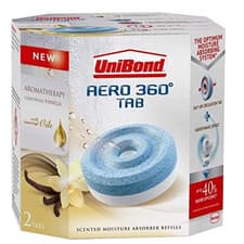 Image of Unibond AERO 360° Moisture and Odour Absorber Refill Tab, Device, 2 Pack, 4 PACK