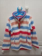 Image of Joules Girls Jacket Ellie Fleece Pink Multi Stripe 7-8yrs Half Zip LS Top