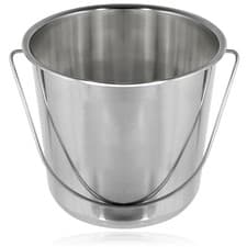 Image of 12 Litre Bucket Large Heavy Duty Stainless Steel Pail Double Welded 12L + Handle