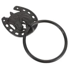 Image of Cast Iron Towel Ring Wall Mounted Horseshoe Bath Rings Farmhouse Bathroom Decor