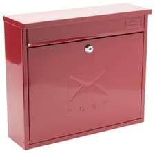 Image of Elegance Wall Mounted Stainless Steel Post Box, Red - 701557