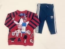 Image of adidas Originals Baby Girls 2-Piece Set – Red/Navy Sweatshirt & Leggings 3-6M