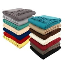 Image of Ascot Mink Throw Blanket Luxury Soft Cosy Fleece Bedroom Bedding Sofa