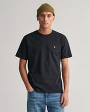 Image of GANT Mens Regular Fit Short Sleeve Shield Logo T-Shirt NOS - 5 Black