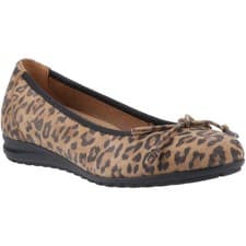 Image of Hush Puppies Lucille Bow Ballerina Leopard