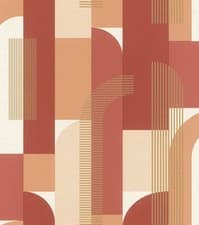 Image of Rasch Paprika Orange Geometric Wallpaper 480030