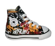 Image of Baby Boys Toddler Converse All Star Graffiti High Top Trainers Sneaker Size UK 4