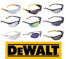 Image of Dewalt Safety Glasses Protective Eyewear Specs Smoke Clear Eye Protection
