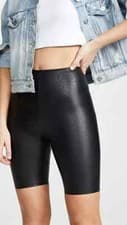 Image of Commando Women's 9" Perfect Control Faux-Leather Bike Shorts Black Size M - NWT