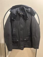 Image of Navy Barbour Winter Bedale Quilted Waxed Jacket Men’s Size M Brand New