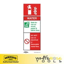 Image of Sealey Water Fire Extinguisher Safety Sign Rigid Plastic Pack of 10