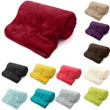 Image of Plain Mink Throws Faux Fur Sofa Bed Warm Cuddle Blanket & Cushion Cover Beddings