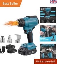 Image of Versatile 21V Battery Powered Heat Gun – 3 Nozzles, Perfect for Crafts & Repairs