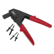 Image of Sealey Plastic Riveting Kit With Universal Nose Piece 220mm - Red/Black AK499