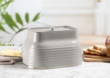 Image of Daewoo Sienna Sleek Bread Bin Large Food Storage Vintage Container Removable Lid