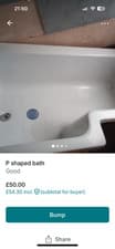 Image of Nuie 1600mm x 700mm/850mm Left Handed P-Shaped Shower Bath - White (WBP1685L)
