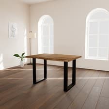 Image of LIVE EDGE ACACIA DINING TABLE - 120CM U-SHAPE LEGS