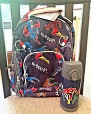 Image of School Pottery barn Superman Marvel Avengers Comic travel bag backpack 🚀card a