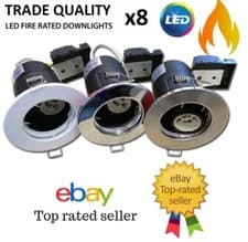Image of Recessed Fire Rated LED GU10 Down lights Ceiling Spot light CHROME - WHITE