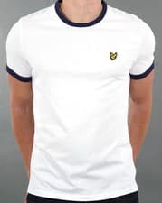 Image of Lyle And Scott Ringer T-shirt White/Navy