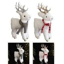 Image of Stuffed Reindeer Stuffed Animal Decoration Lovely Nordic Plush Toy Xmas Ornament