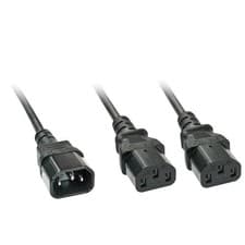 Image of Lindy 2m IEC Splitter Cable IEC C14 to 2 x IEC C13
