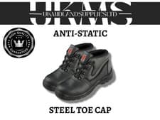 Image of Warrior Black S1P Chukka Boots, Anti-Static, Steel Toe Cap, Durable, Safety