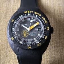 Image of DOXA SUB 300 SHARKHUNTER CARBON US DIVERS AQUA-LUNG COSC. LE OF 300. UNWORN.