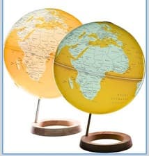 Image of Exerz Illuminated World Globe 33cm diameter Wooden Base 2 in 1 Light up Globe