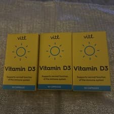 Image of Vitl Vitamin D3 Supplement - 60 Vegan Softgel Capsules - Support x 3