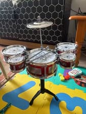 Image of 5-Piece Complete Junior Drum Set with Genuine Brass Cymbals for Children