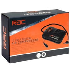 Image of RAC 12V Digital Air Compressor Car Tyre Inflator 150PSI |Digital Display 2 Piece