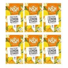 Image of H&H Organic Lemon & Ginger - 20 Tea Bags - S30504 - Herbal Tea - Refreshing