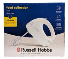 Image of Russell Hobbs 125W Hand Mixer 6 Speed Electric Hand Held Whisk - White 14451