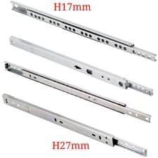 Image of Drawer Runners Pair Replacement Metal Grooved Ball Bearing Slides 17mm 27mm