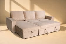 Image of Corner Sofa Bed L-Shaped Sofa Sectional Sofa with Chaise & Storage