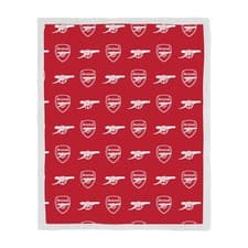 Image of Arsenal FC Sherpa Back Blanket Fleece Red Football Gunners Throw 120cm x 150cm