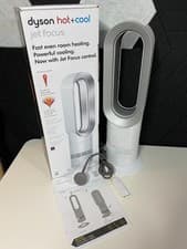 Image of Dyson AM09 Hot+Cool Jet Focus Fan Heater - White/Nickel | SKU2679