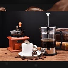 Image of Stainless Steel Glass Cafetiere Coffee Maker Clear 1-2Cup