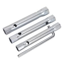 Image of Sealey 3 Pieces Double End Long Reach Spark Plug Box Spanner Set - Silver MS165