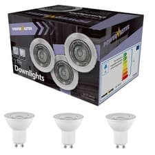 Image of Indoor 3 Pack Tilt Downlights - Brushed Chrome - S6329 with 3 free GU10 (4000k)
