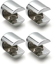 Image of Small Polished Chrome Finished Support Glass Shelf Brackets For 5mm Thick Shelf
