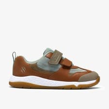 Image of Clarks Boys Steggy Soar Kid Tan Combination Trainers Leather Casual