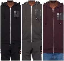 Image of 100% Authentic Maison Margiela Stereotype Leather Patch Zip Sweatshirt Hoodie