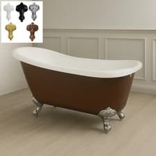 Image of 1550mm Copper Effect Freestanding Acrylic Roll Top Bath + Choice of Feet –No Tap
