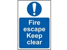 Image of Scan Fire Escape Keep Clear - PVC Sign 200 x 300mm SCA0158