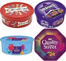 Image of Celebration, Heroes, Roses, Quality Street Chocolates Tub/Tin Gift-PACK 0F 4 UK